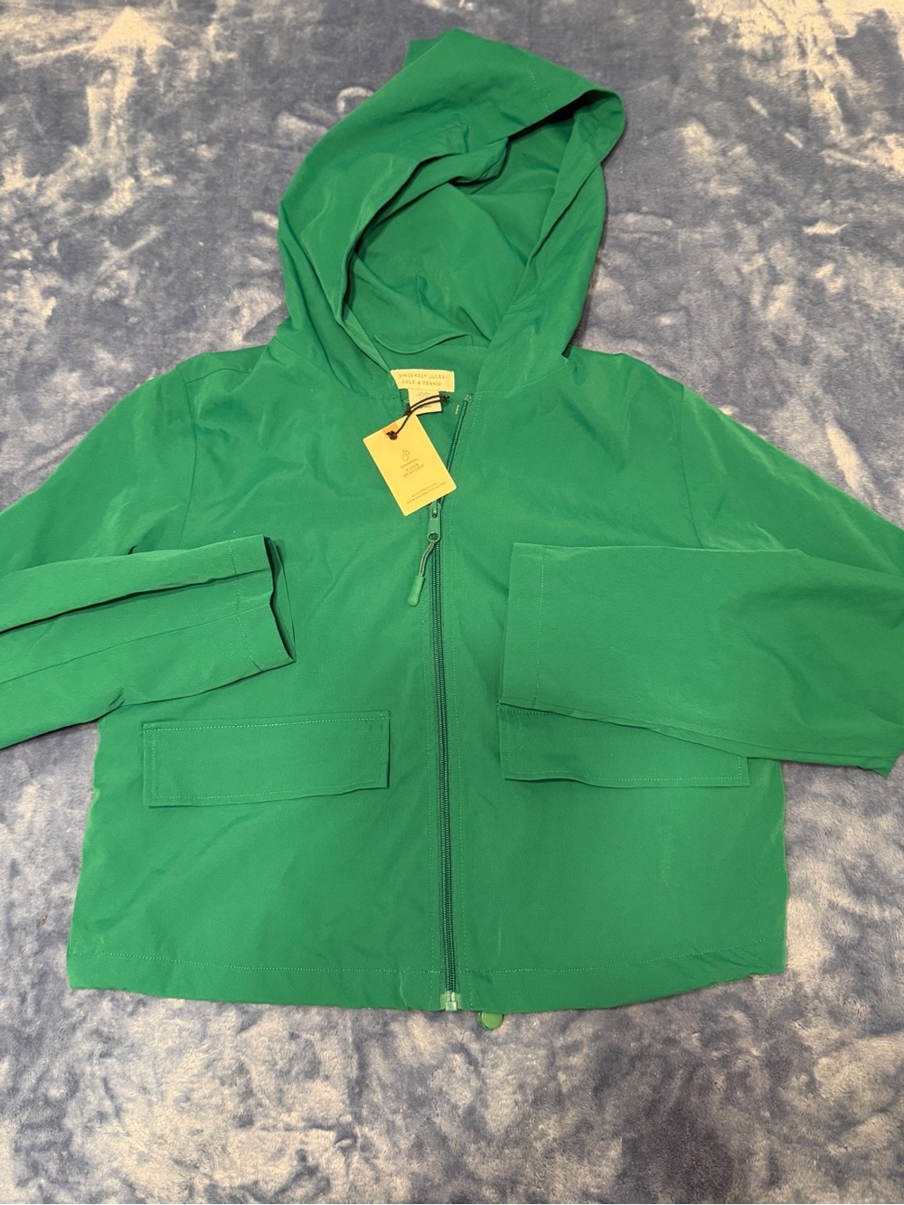 Sincerly Jules Bright Green Hooded Raincoat